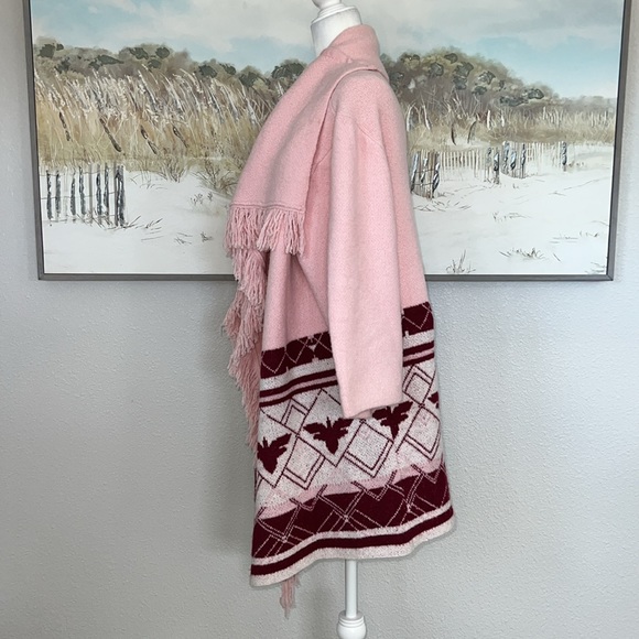 G.I.L.l. Jacquard Blanket Cardigan Sweater in Blush Pink | Size XS/S - Picture 5 of 9